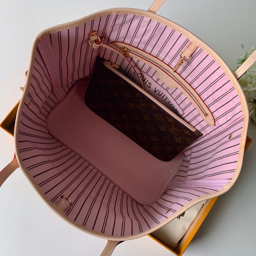 Louis Vuitton Neverfull MM Monogram/ Rose Ballerine