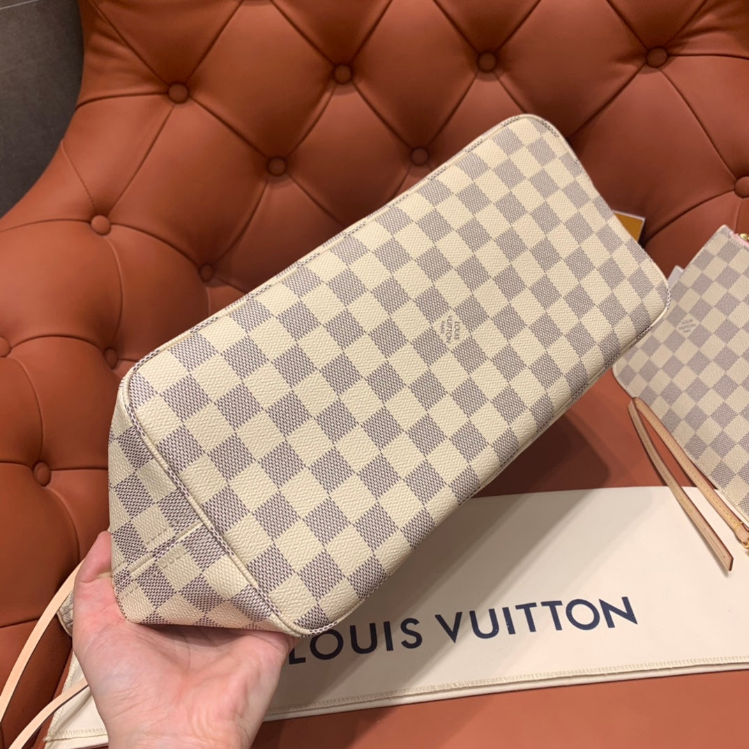 Louis Vuitton Neverfull MM Damier Azur/ Rose Ballerine