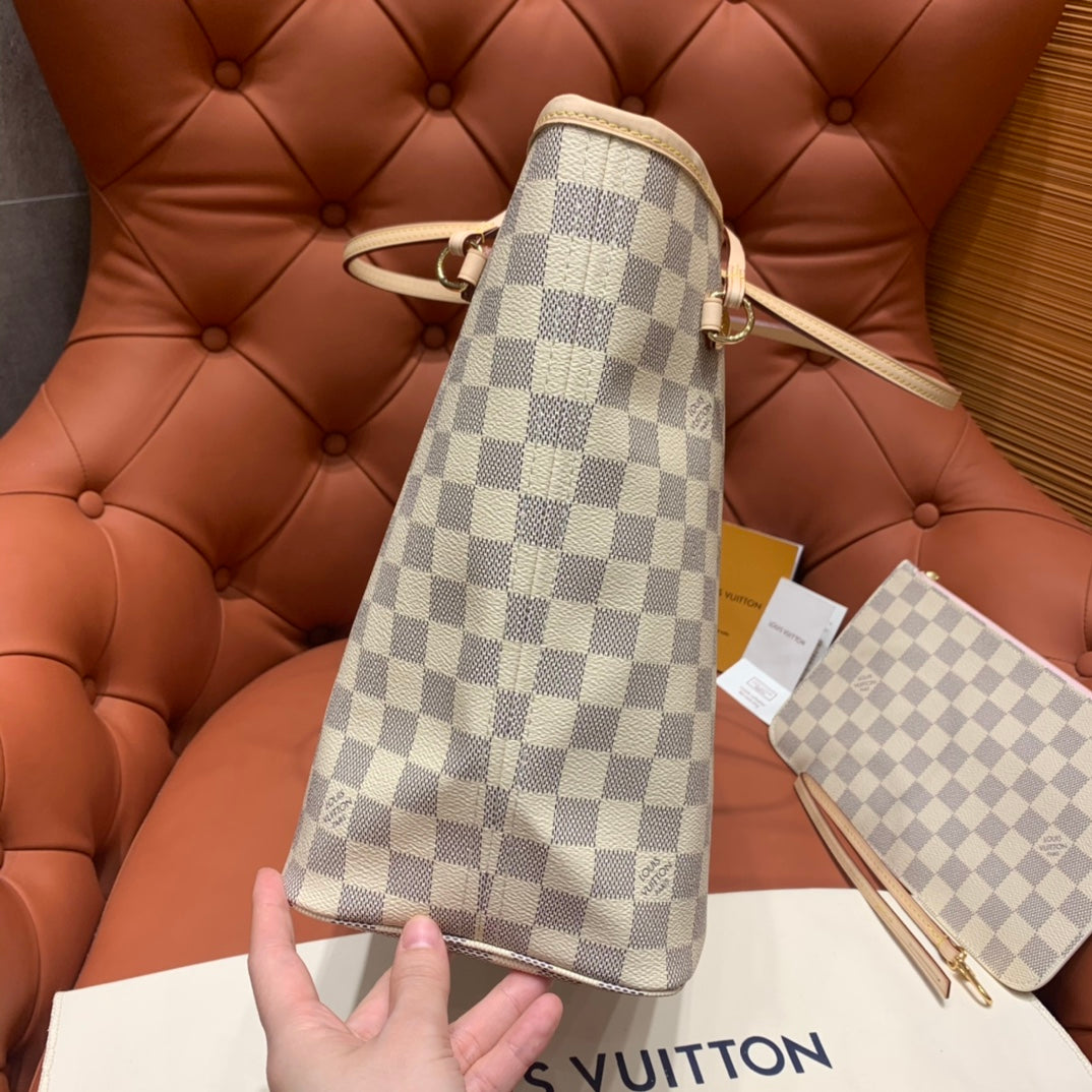 Louis Vuitton Neverfull MM Damier Azur/ Rose Ballerine