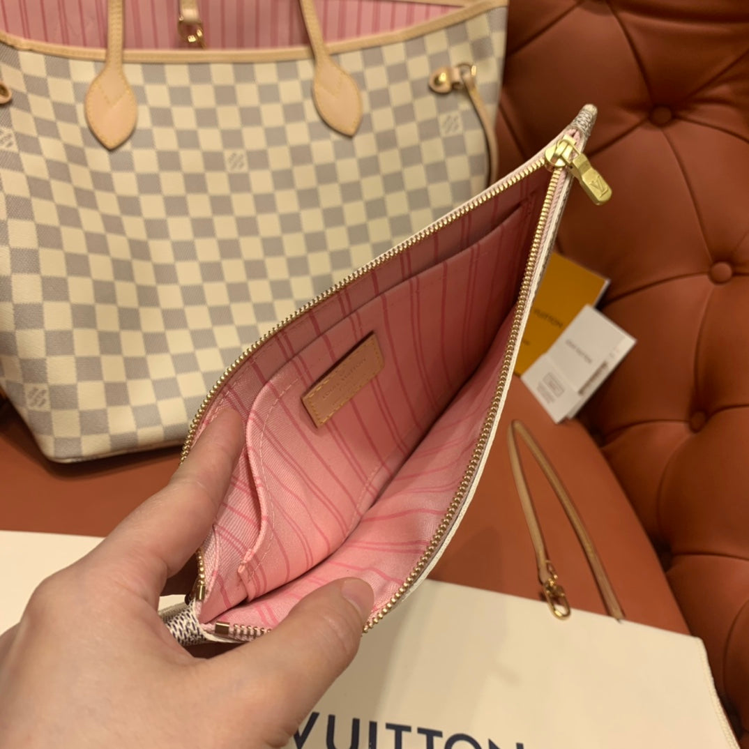 Louis Vuitton Neverfull MM Damier Azur/ Rose Ballerine