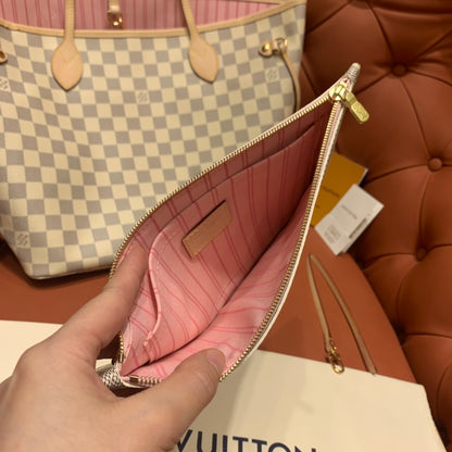 Louis Vuitton Neverfull MM Damier Azur/ Rose Ballerine