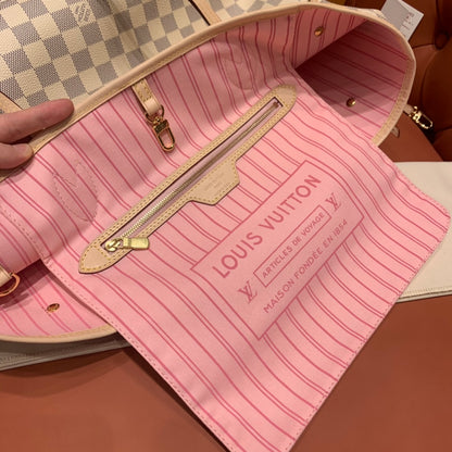 Louis Vuitton Neverfull MM Damier Azur/ Rose Ballerine