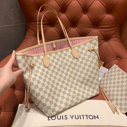 Louis Vuitton Neverfull MM Damier Azur/ Rose Ballerine