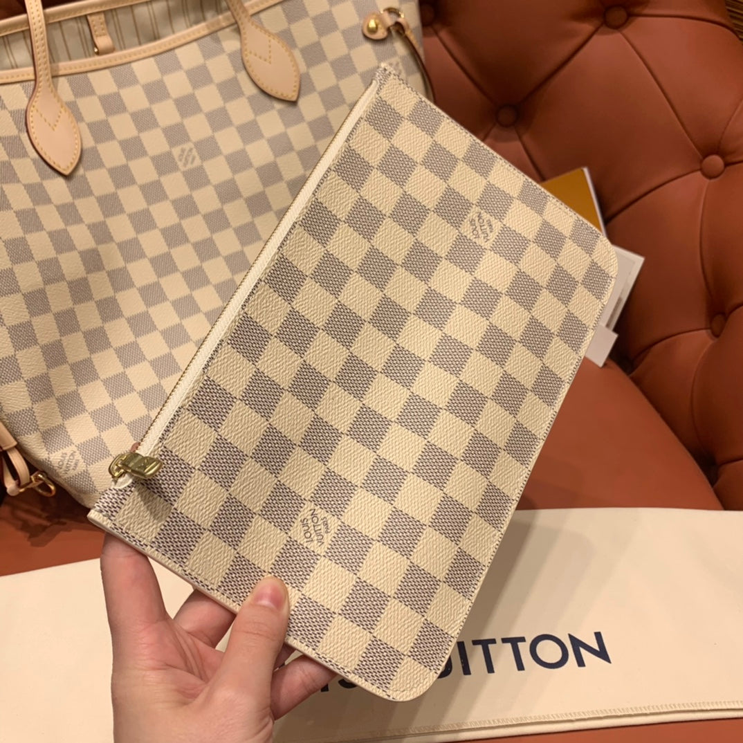 Louis Vuitton Neverfull MM Damier Azur/ Beige