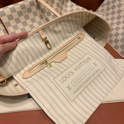 Louis Vuitton Neverfull MM Damier Azur/ Beige