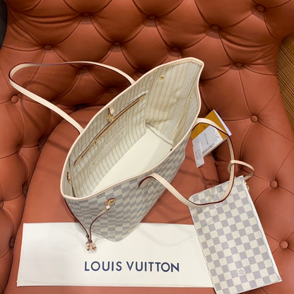 Louis Vuitton Neverfull MM Damier Azur/ Beige