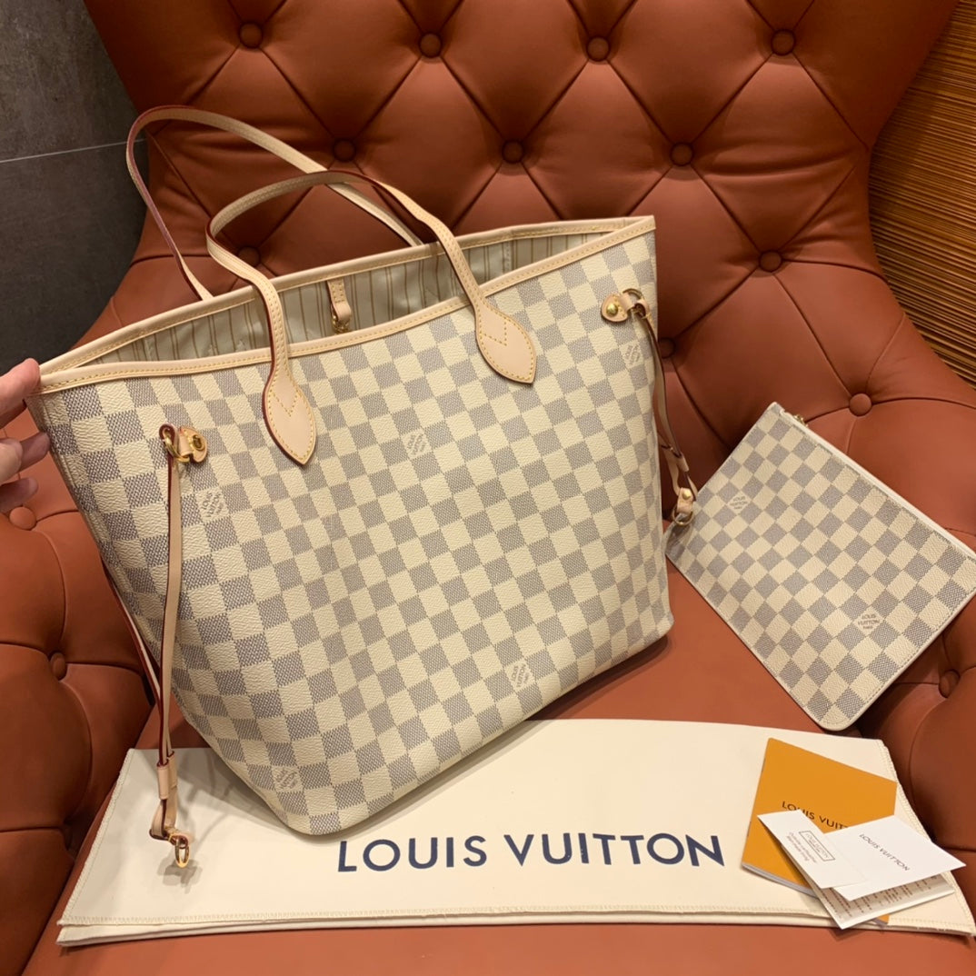Louis Vuitton Neverfull MM Damier Azur/ Beige