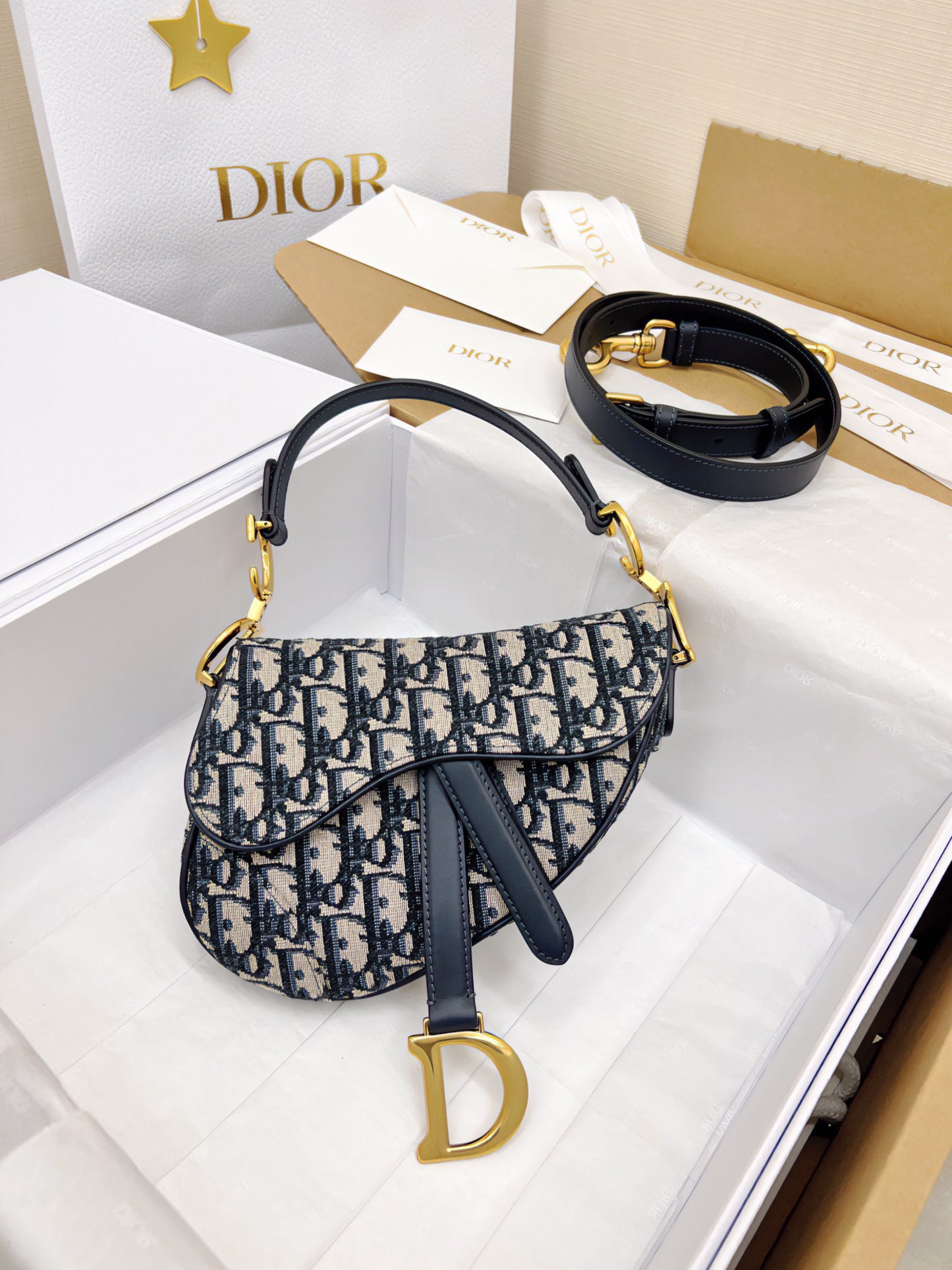 Christian Dior Mini Saddle Bag With Strap