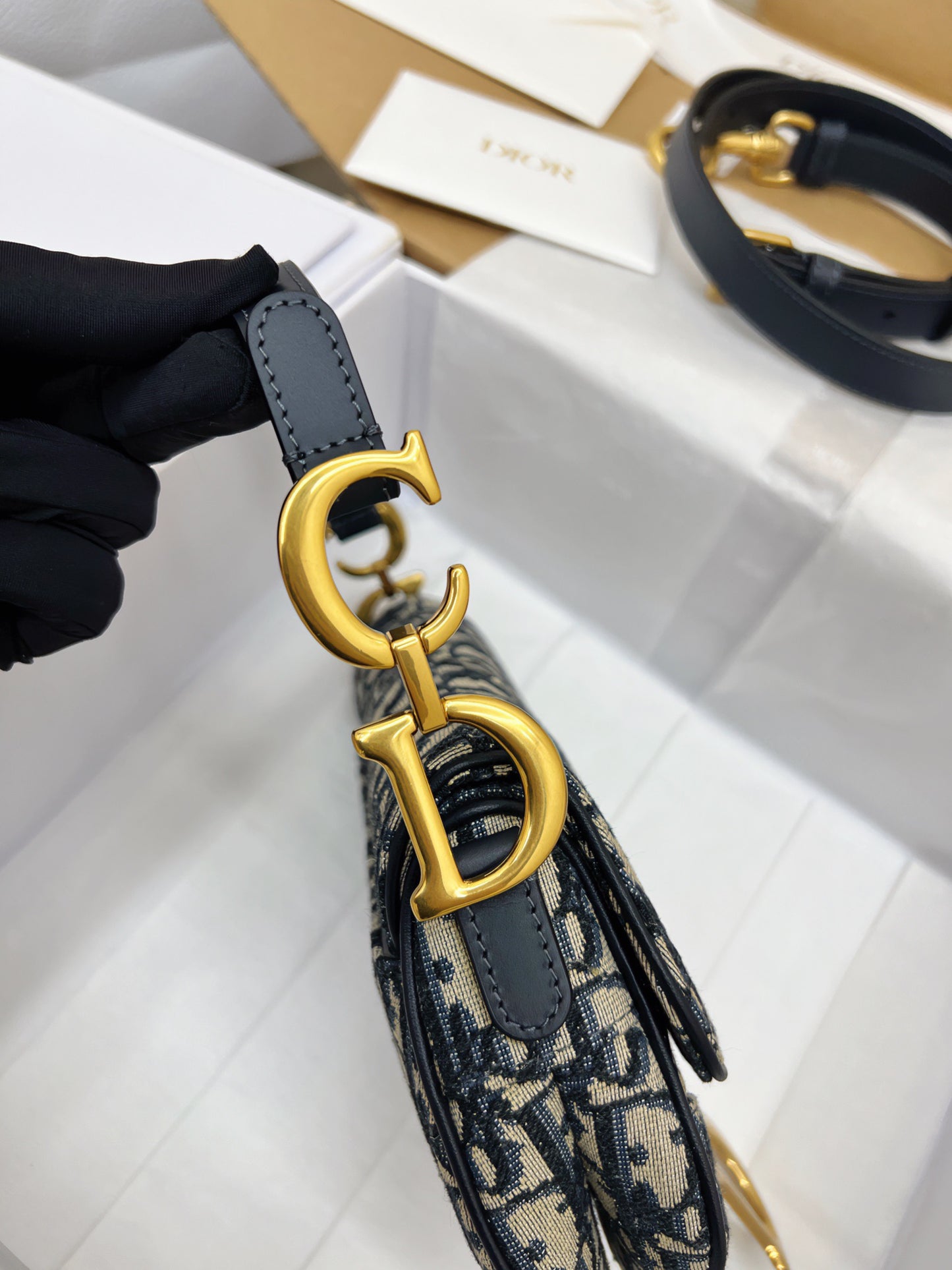 Christian Dior Mini Saddle Bag With Strap