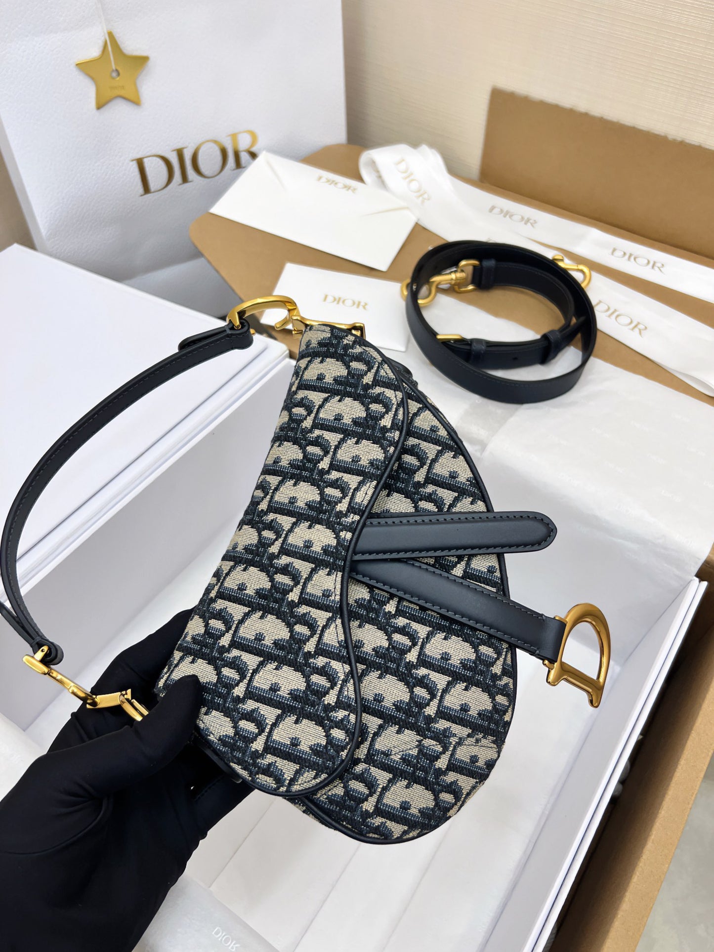 Christian Dior Mini Saddle Bag With Strap