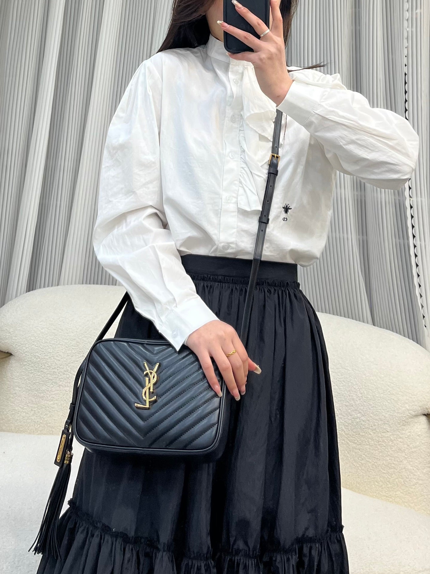 Saint Laurent Lou Camera Bag in Quilted Leather