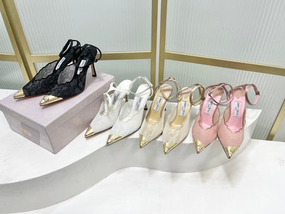 Jimmy Choo Lace Pumps With Metal Lace Detail | 4 colors