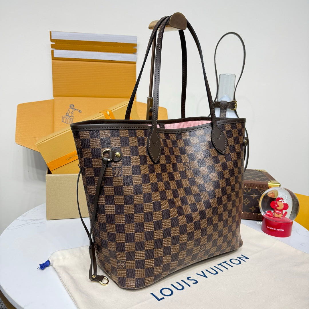 Louis Vuitton Neverfull MM Damier Ebene/ Rose Ballerine