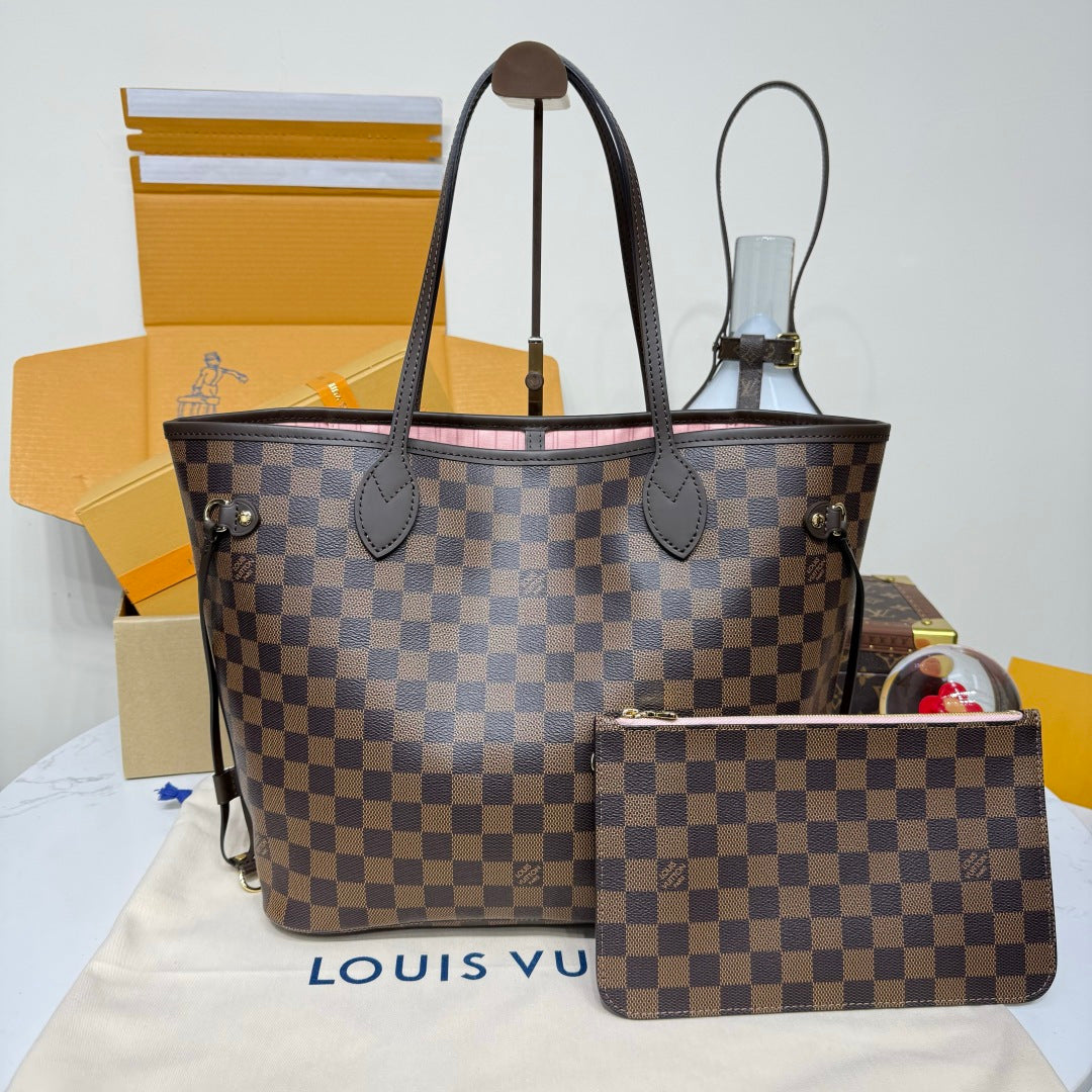Louis Vuitton Neverfull MM Damier Ebene/ Rose Ballerine