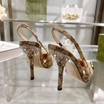 Gucci Slingback Pump With Crystal Horsebit