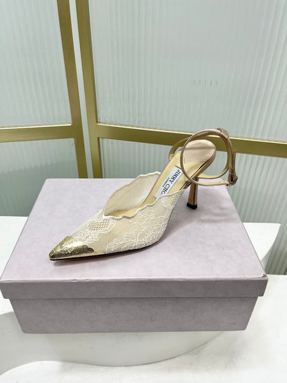 Jimmy Choo Lace Pumps With Metal Lace Detail | 4 colors