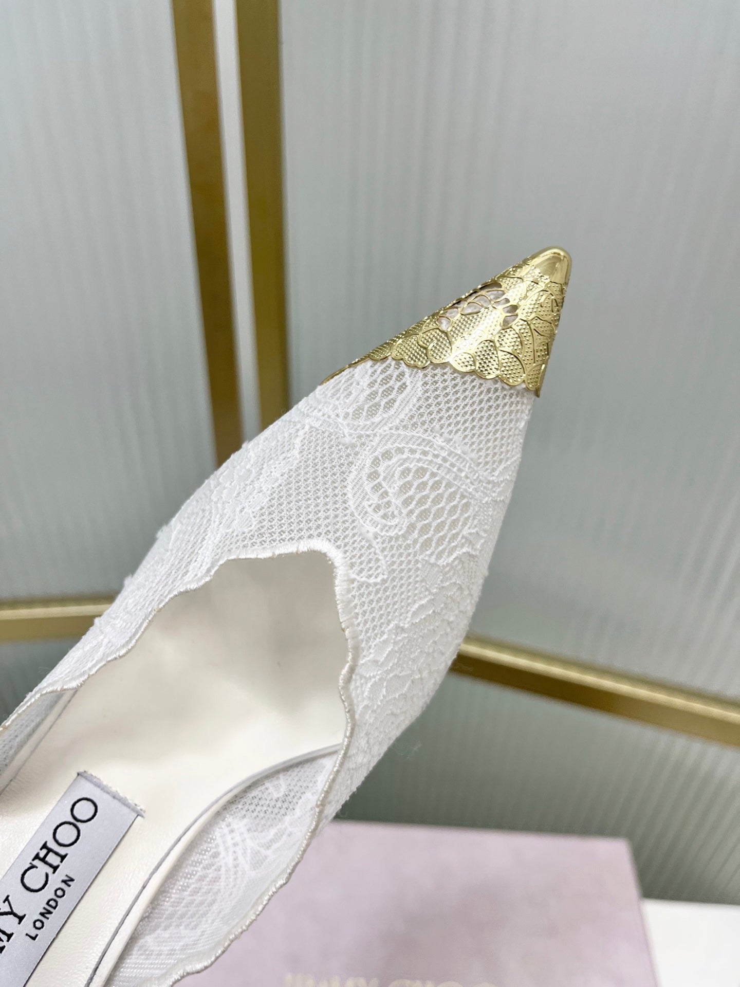 Jimmy Choo Lace Pumps With Metal Lace Detail | 4 colors