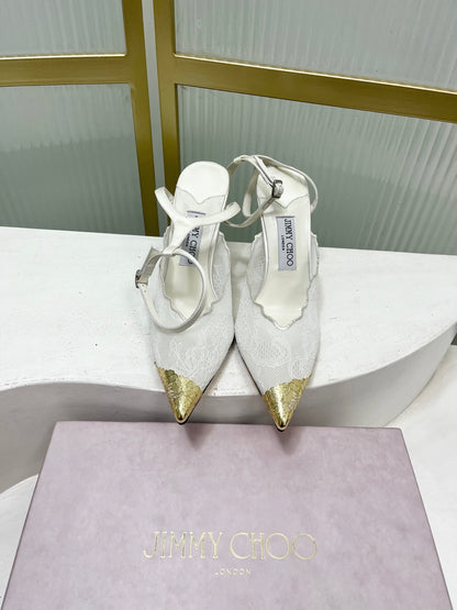 Jimmy Choo Lace Pumps With Metal Lace Detail | 4 colors