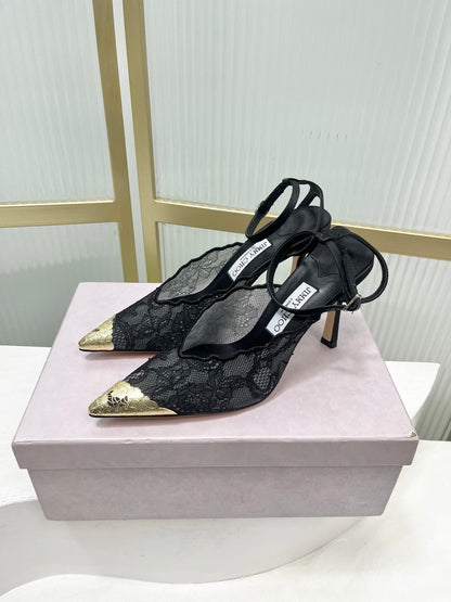 Jimmy Choo Lace Pumps With Metal Lace Detail | 4 colors