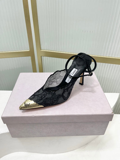 Jimmy Choo Lace Pumps With Metal Lace Detail | 4 colors
