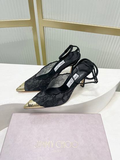 Jimmy Choo Lace Pumps With Metal Lace Detail | 4 colors