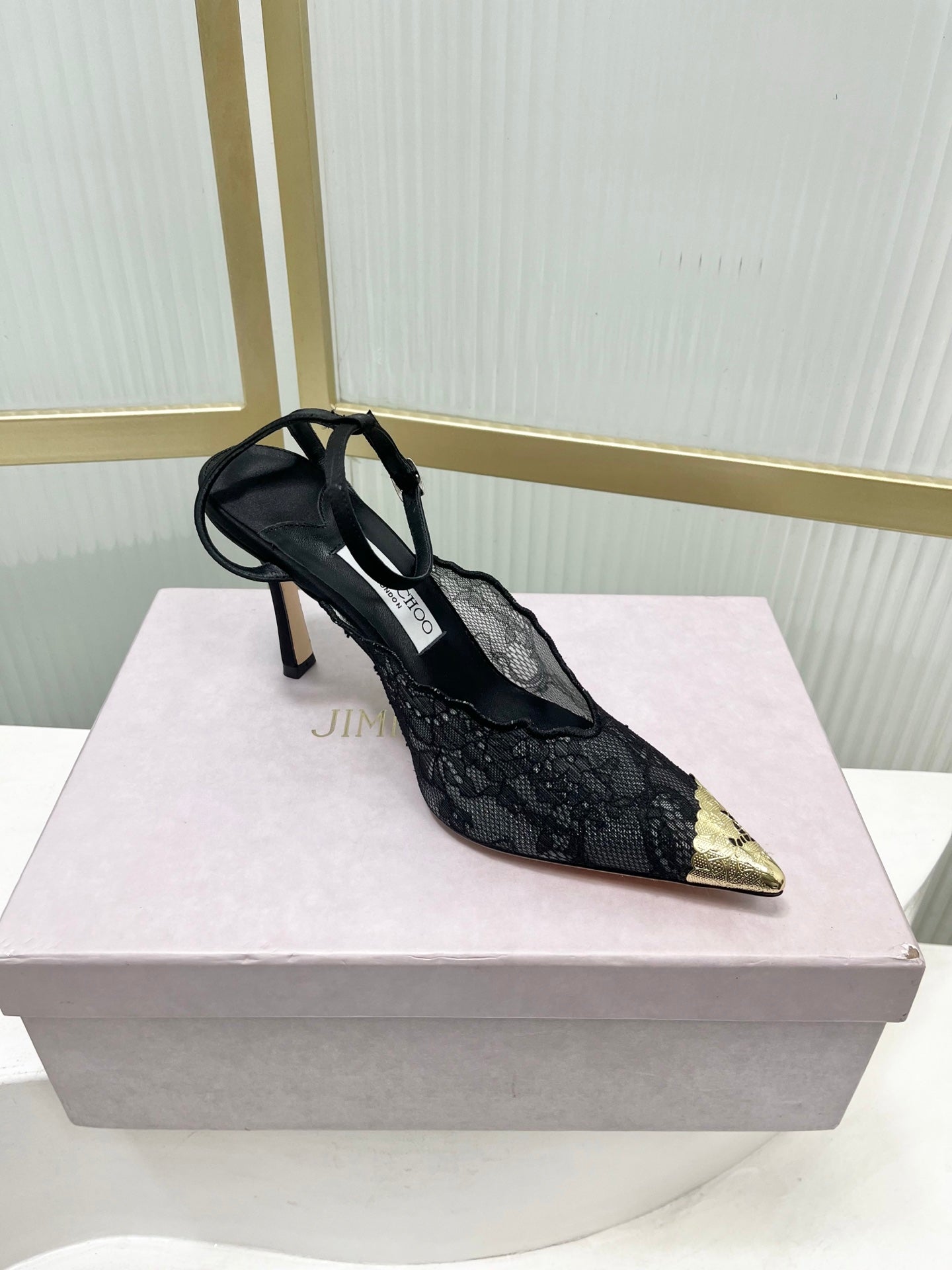 Jimmy Choo Lace Pumps With Metal Lace Detail | 4 colors