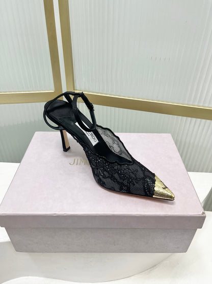Jimmy Choo Lace Pumps With Metal Lace Detail | 4 colors