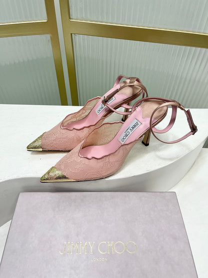 Jimmy Choo Lace Pumps With Metal Lace Detail | 4 colors