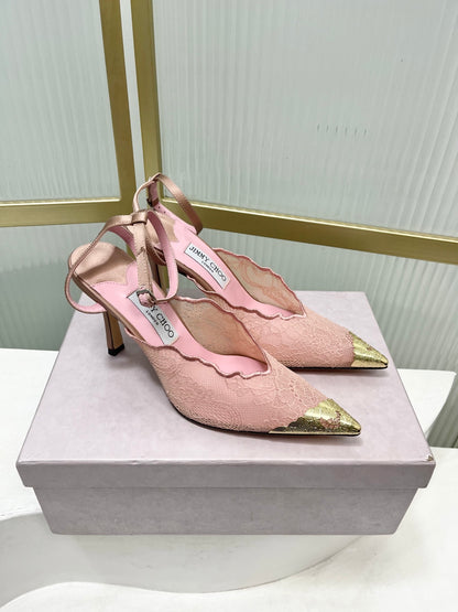 Jimmy Choo Lace Pumps With Metal Lace Detail | 4 colors