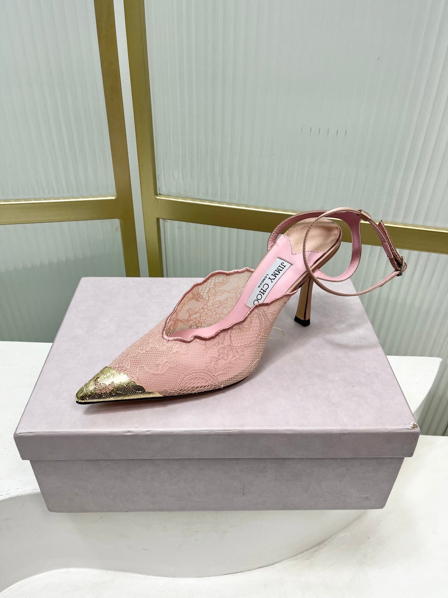 Jimmy Choo Lace Pumps With Metal Lace Detail | 4 colors