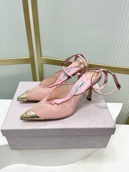 Jimmy Choo Lace Pumps With Metal Lace Detail | 4 colors