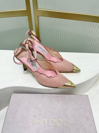 Jimmy Choo Lace Pumps With Metal Lace Detail | 4 colors